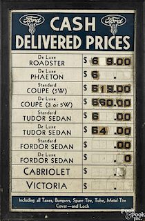 Ford Cash Delivered Prices advertising sign