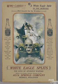 White Eagle Splits spring water cardboard advertising sign