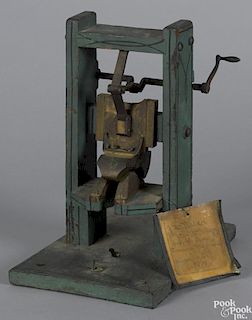 Joseph H. Walker and John McIntyre patent model boot and shoe forming machine