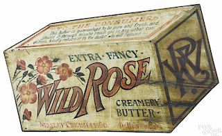 Nissley Creamery Co. Wild Rose Butter painted plywood advertising sign