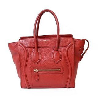 CELINE Celine Handbag Luggage Micro Red Ladies Leather