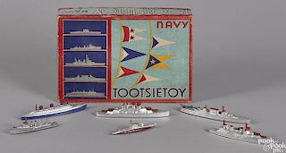 Tootsietoy Navy no. 5750 ship set, in its original box, to include six ships.
