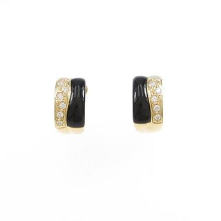 K18YG Onyx Earrings