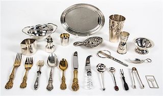* A Group of American and Danish Silver Table Articles, 20th Century, comprising tumbler, marked for assay master Christian F. H