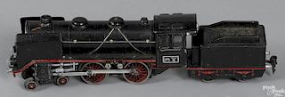 Marklin O Gauge no. E66/12920 train engine and tender, 4-4-0 European profile electric locomotive