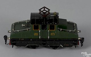 Marklin O Gauge Steeple Cab train locomotive, clockwork P.O./E.I. V 1020 0-4-0, stamped Germany