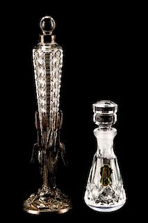 Cut Glass Perfume Vial & Waterford Perfume Bottle
