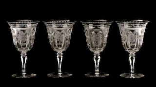 Set H. P. Sinclaire & Company Etched Glass Goblets