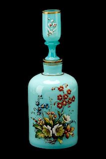 Victorian Blue Bristol Opaline Glass Vanity Bottle