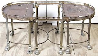 A Metal Low Table, Height 17 1/4 x width 40 3/4 x depth 13 1/4 inches.
