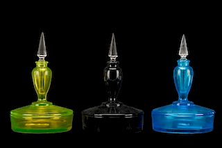 Set of 3 Fostoria Boxtle Perfume Combo Powder Jars