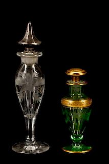 Two American Glass Perfume Scent Bottle Droppers