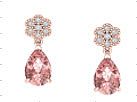 Morganite Pear Shape & Diamond 1/5ctw Drop  Earring Set In 14k Rose Gold