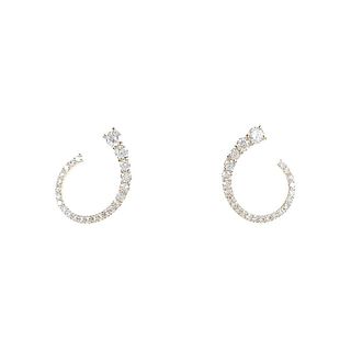 K18YG Diamond Pierced Earrings