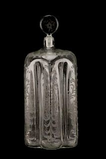 1940s Salir for Buccellati Intaglio Glass Bottle