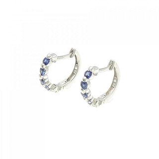 K18WG Hoop Sapphire Earrings 