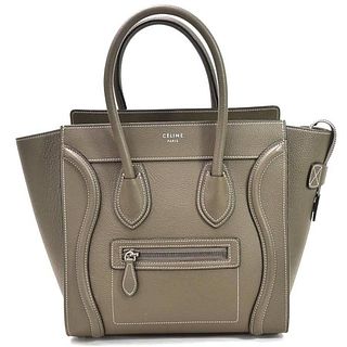 Celine handbag luggage micro shopper graige leather CELINE ladies
