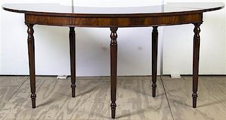 * A Georgian Style Mahogany Wine Tasting Table, Height 27 1/2 x width 71 3/4 x depth 34 inches.