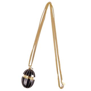 Lanvin LANVIN PARIS necklace 2 row chain ladies gold/black