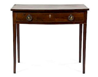 A George III Style Mahogany Writing Table, Height 28 3/4 x width 31 1/2 x depth 18 inches.