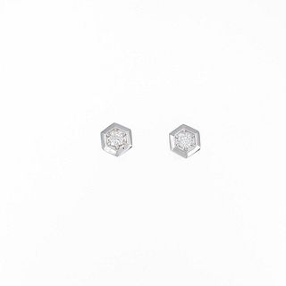 K18WG Diamond Pierced Earrings