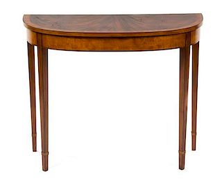 A George III Style Mahogany Console Table, Height 29 1/4 x width 36 x depth 17 inches.