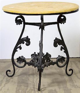 A Cast Iron Occasional Table, Height 22 x diameter 22 inches.