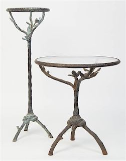 Two Cast Metal Occasional Tables, Height of taller 17 1/2 inches.