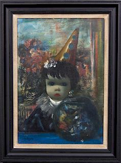 Jean Calogero, (Italian, 1922-2001), Doll with Clown Hat and Fish Bowl
