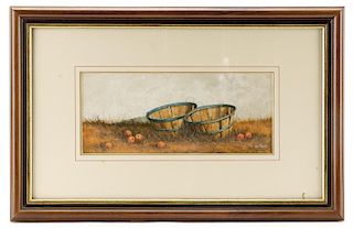 Lou Messa, "Baskets", Watercolor on Paper