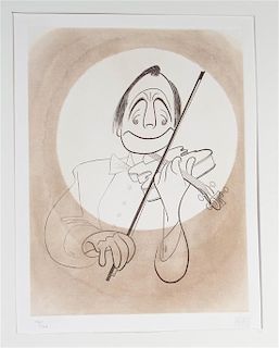 * Albert Hirschfeld, (American, 1903-2003), Jack Benny with Violin, 1975