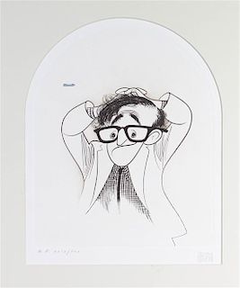 * Albert Hirschfeld, (American 1903-2003), Woody Allen, 1980