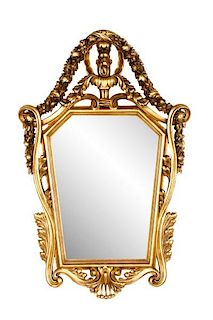 Continental Giltwood Hand Carved Mirror