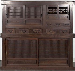 A Japanese Chest. Height 35 3/4 x width 32 x depth 16 1/4 inches.
