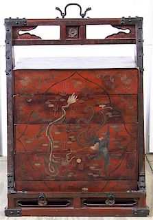 A Chinese Wedding Box, Height 33 1/4 x width 23 1/4 x depth 16 1/2 inches.