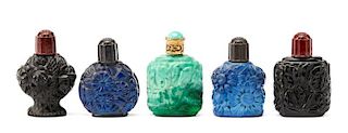5 "Ingrid" Molded Glass Miniature Perfumes c.1930s