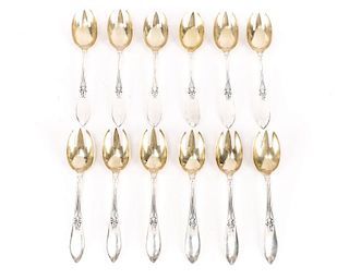 12 Frank W. Smith Sterling Silver Ice Cream Forks