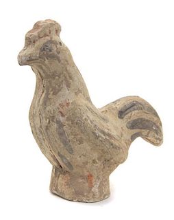 * A Pottery Rooster, Height 3 1/2 inches.