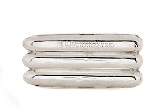 Sterling Silver Three Compartment Cigar Holder