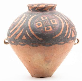 A Chinese Earthenware Storage Vessel, Height 17 1/2 inches.