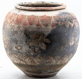 A Chinese Ceramic Storage Vessel, Height 15 1/4 inches.