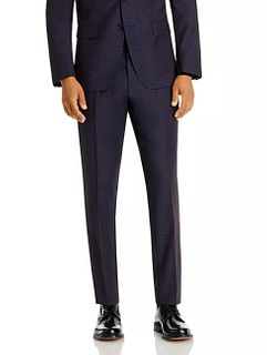 Boss Hugo Boss L92610 Navy Huge/Genius Tonal Plaid Slim Fit Suit Pants Size 42L