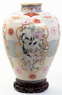 A Japanese Porcelain Vase, Height 19 inches.