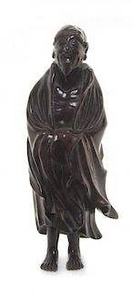 A Japanese Bronze Figure, Height 11 1/8 inches.