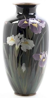 A Japanese Cloisonne Enamel Vase, Height 18 1/4 inches.