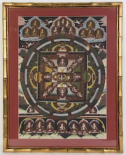 * A Group of Tibetan Articles, Height of first 21 x 16 3/8 inches.
