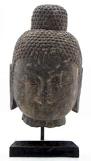A Head of Buddha, Height 16 inches.