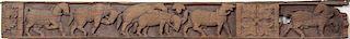 A Southeast Asian Carved Wood Frieze, Length 53 1/4 inches.