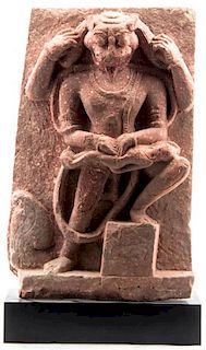 An Indian Carved Stone Fragment, Height 23 inches.