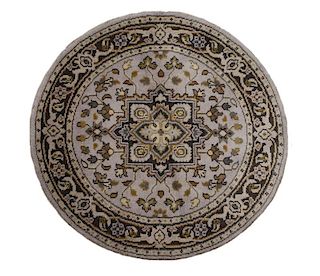 Hand Woven Persian Round Heriz Rug 4' x 4'